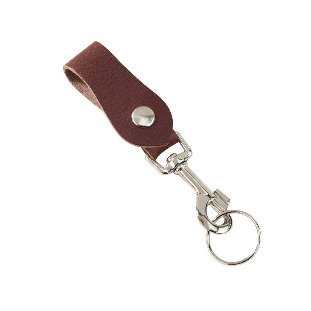 Brown Leather Key Fob with Trigger Hook
