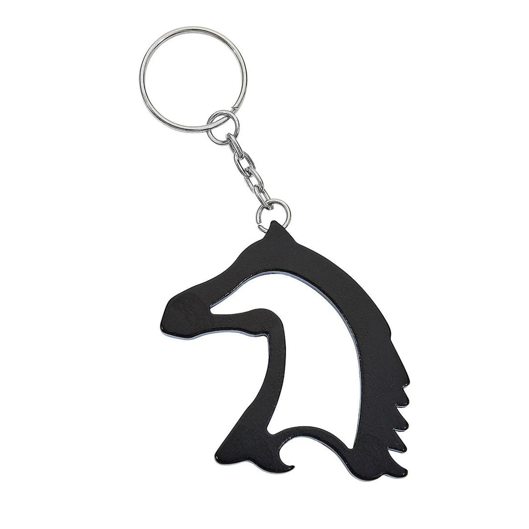 Rearing Horse Keychain - Black