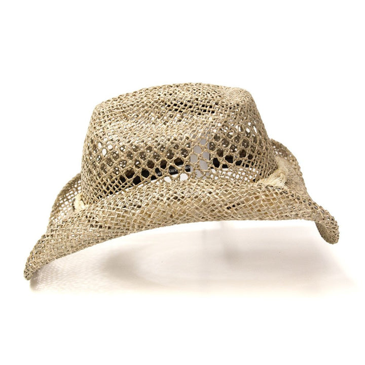 Tan Seagrass Western Hat