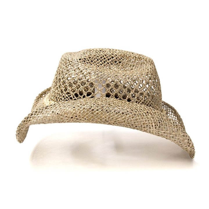 Tan Seagrass Western Hat