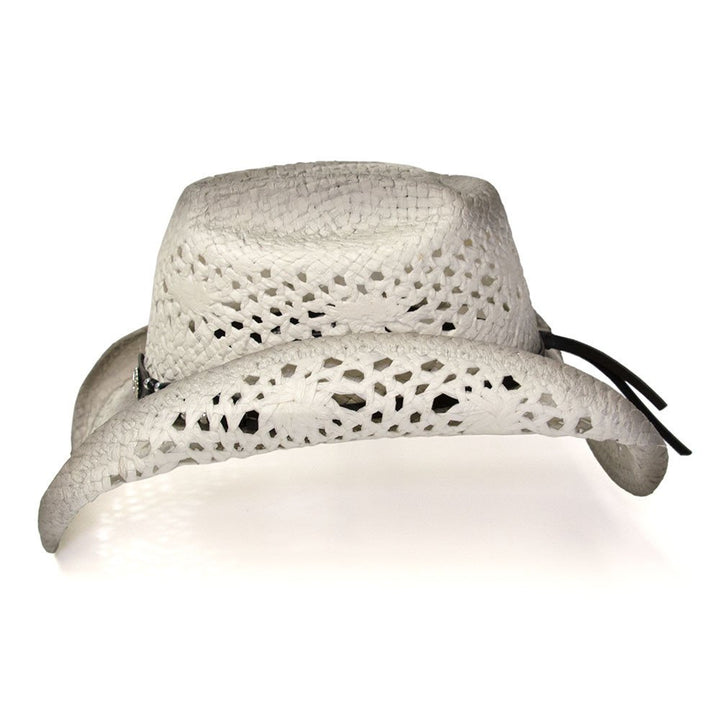 White &amp; Gray Straw Western Hat