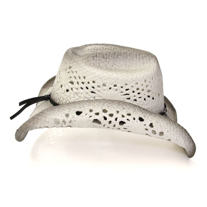 White &amp; Gray Straw Western Hat