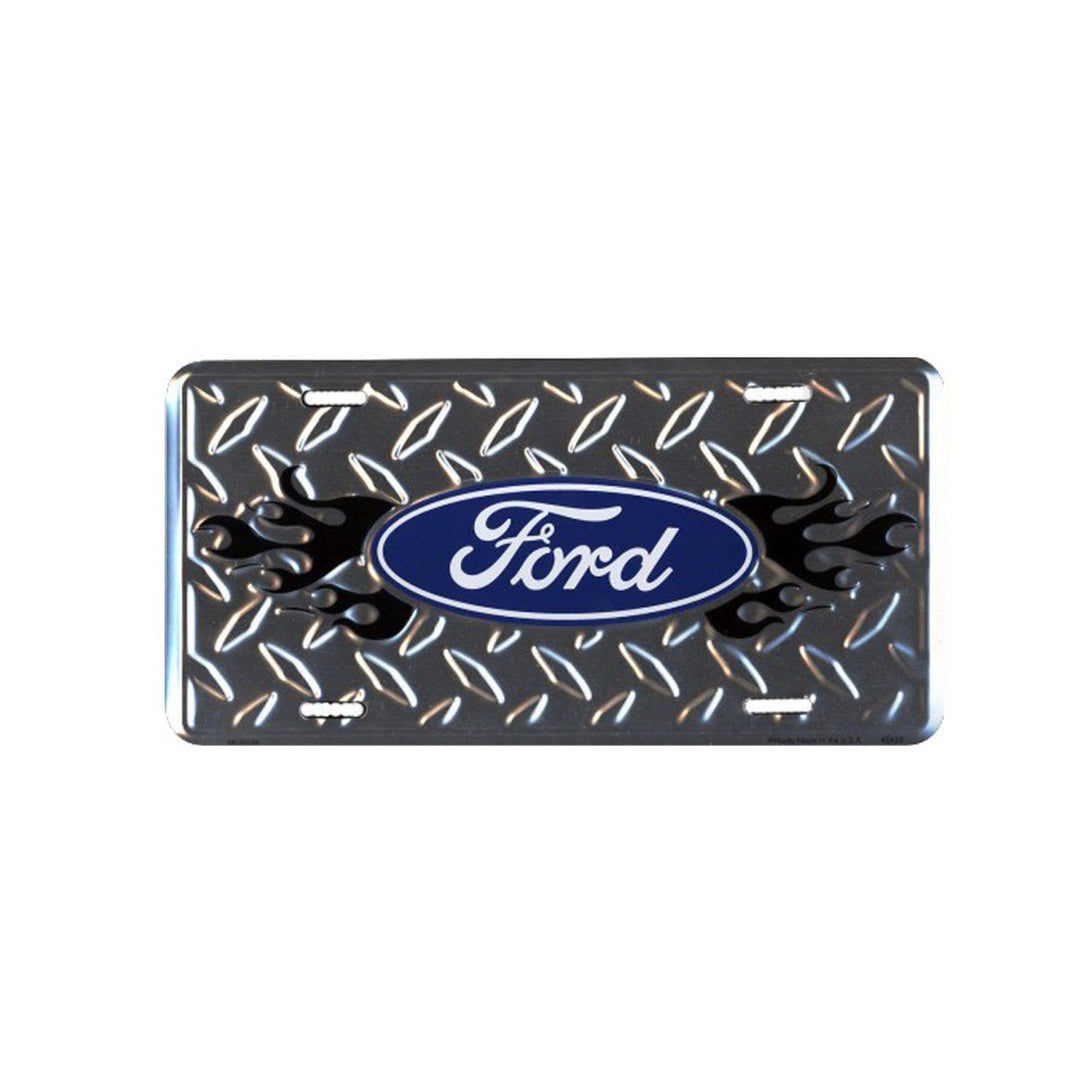 Ford with Black Flames License Plate