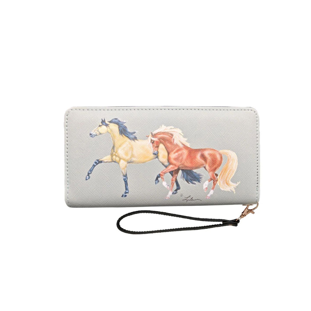 Two Horses Wristlet Wallet - Light Gray