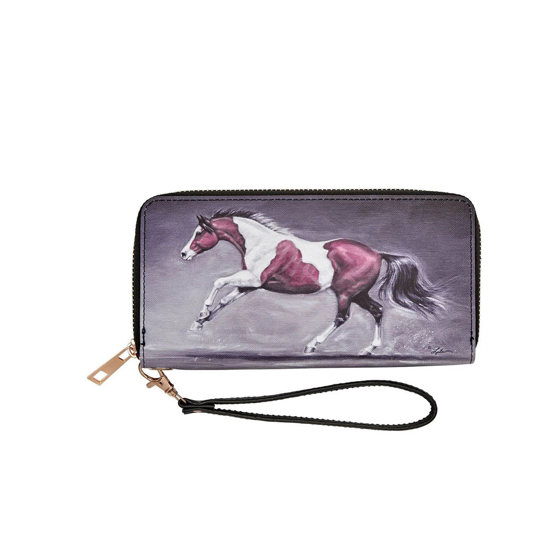 Pinto Horse Wristlet Wallet - Gray