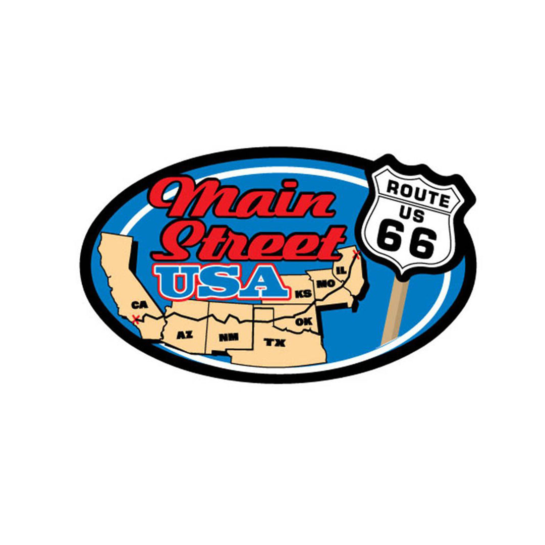 Rt 66 Main Street USA Oval Magnet