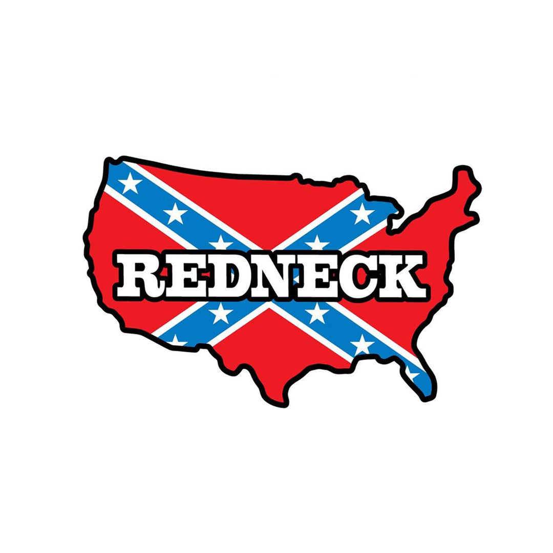 Redneck &amp; Rebel Flag Die-cut US Map Magnet
