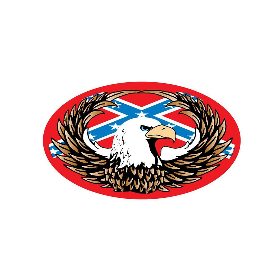 Eagle on Rebel Flag Oval Magnet