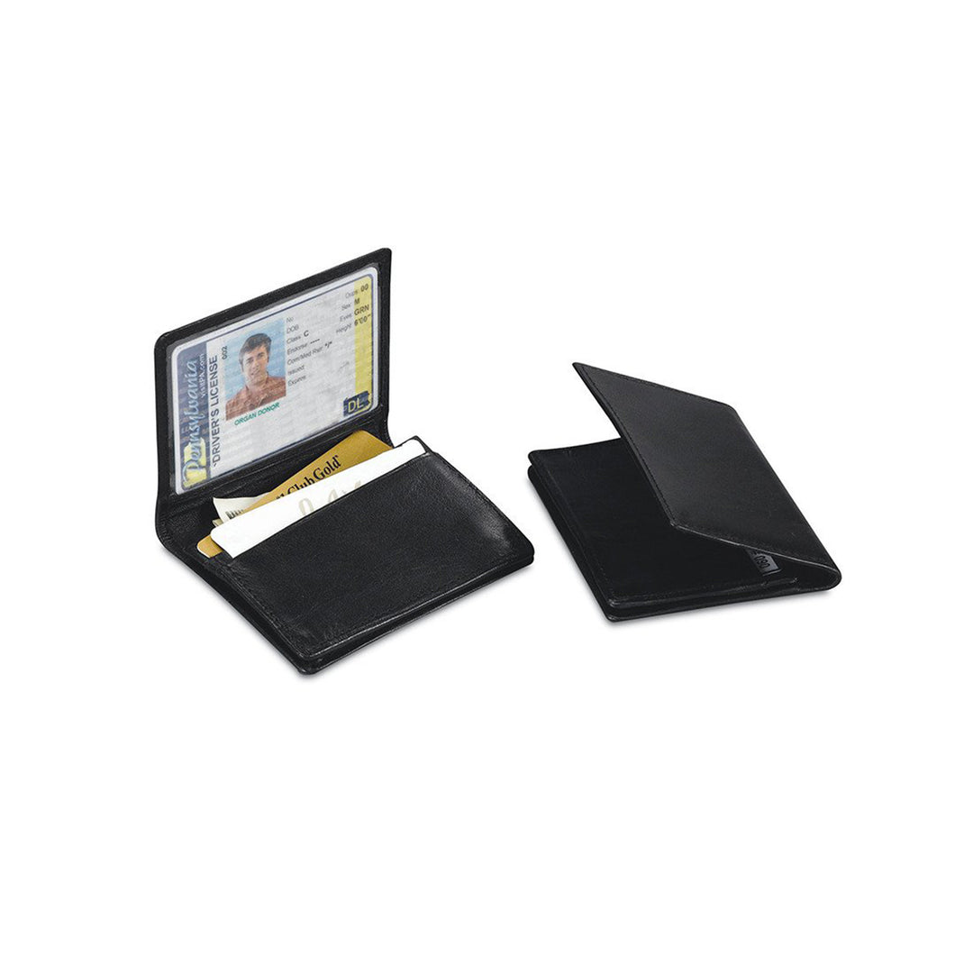 Black Leather ID &amp; Card Holder