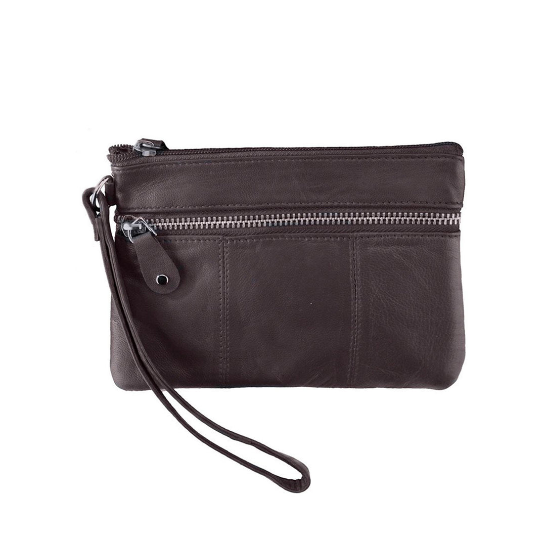 Leather Wristlet for Ladies in Brown