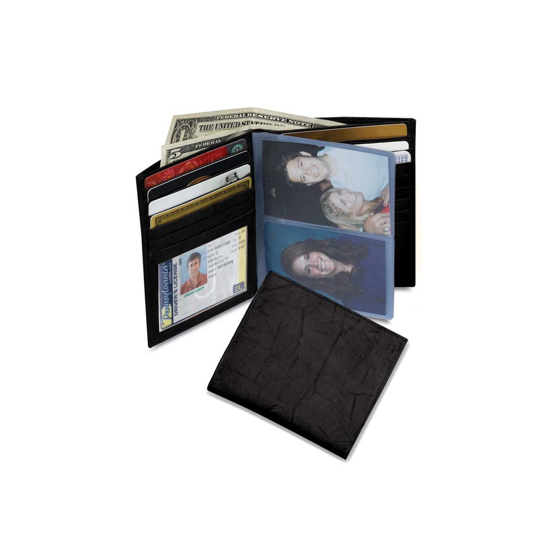 Black Tall Leather Bifold Wallet - 2378