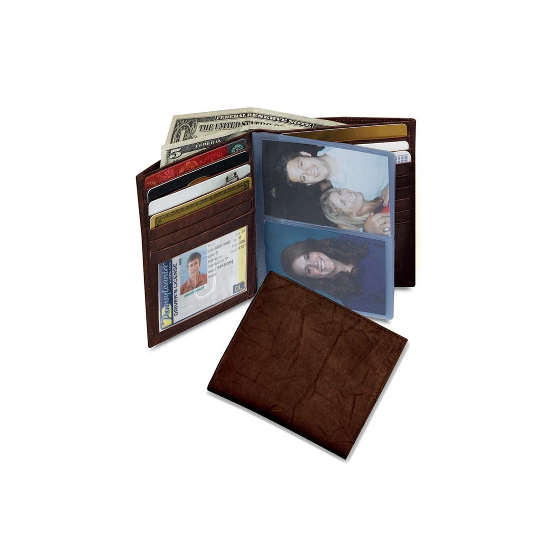 Brown Tall Leather Bifold Wallet - 2378