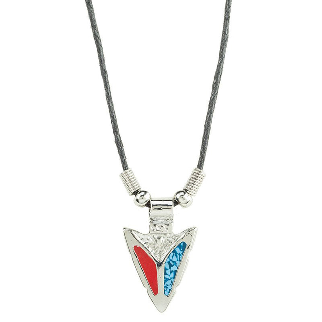 Turquoise &amp; Coral Arrowhead Necklace