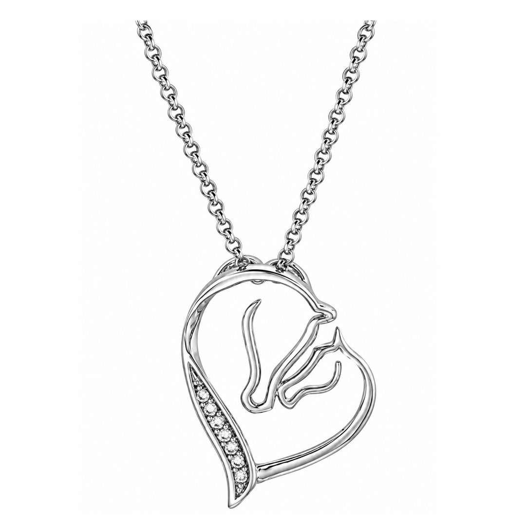 Mare &amp; Foal Horse Necklace - 18 in Chain