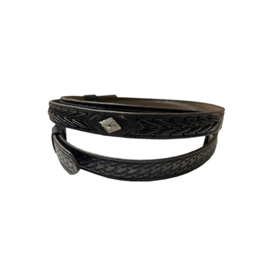 Dark Brown Leather Lace Hatband