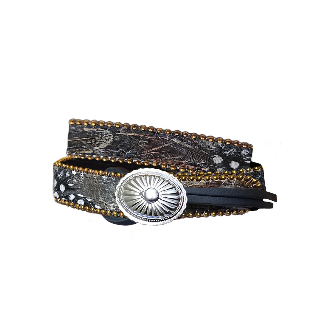 Gray/Silver Feathered Hatband