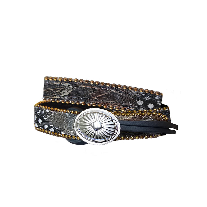 Gray/Silver Feathered Hatband