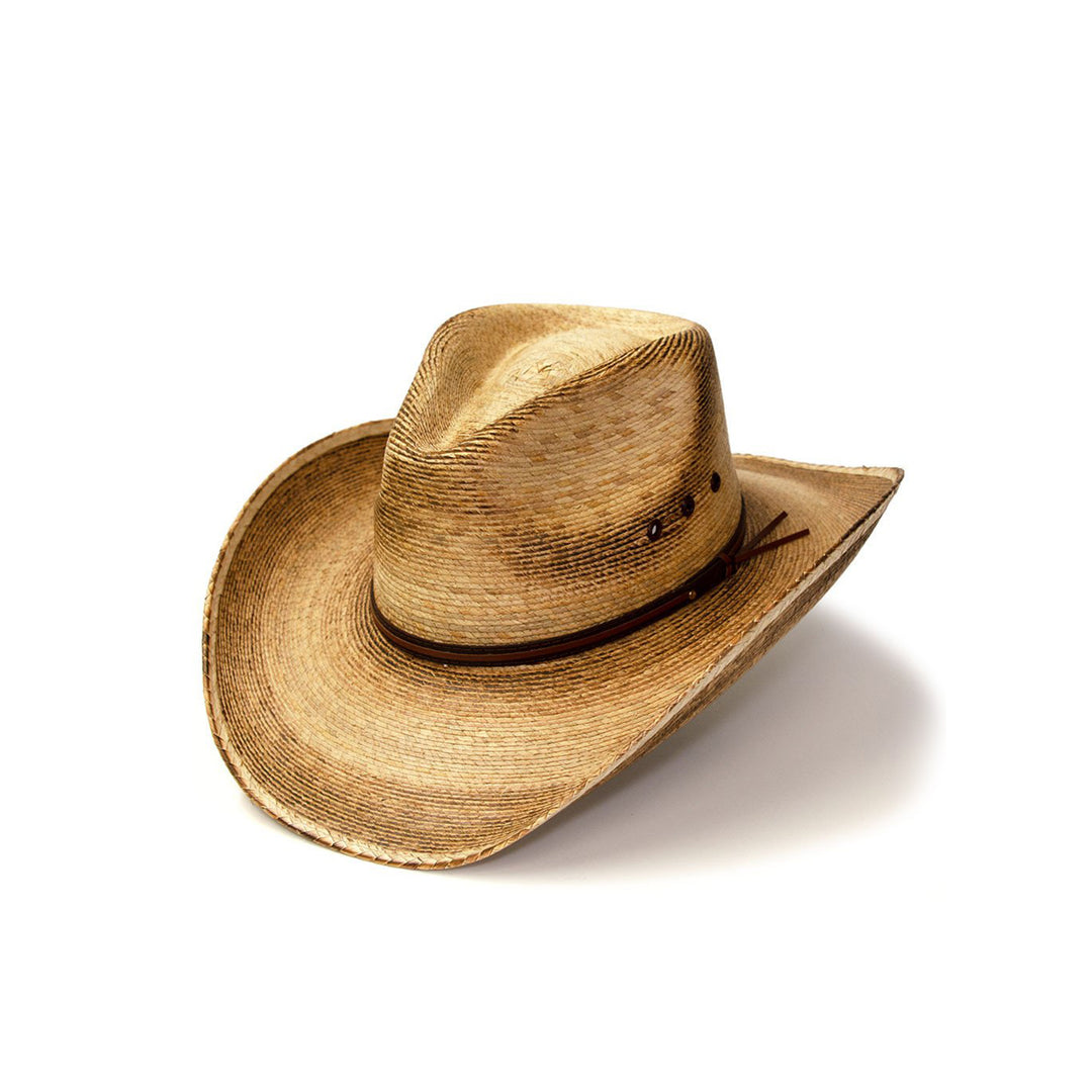 Palm Straw Western Pinch Front Hat