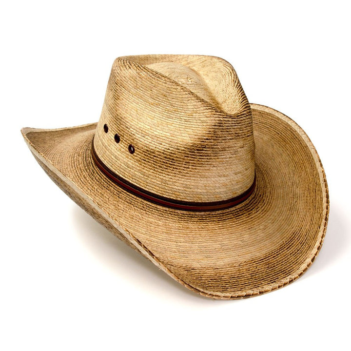 Palm Straw Western Pinch Front Hat