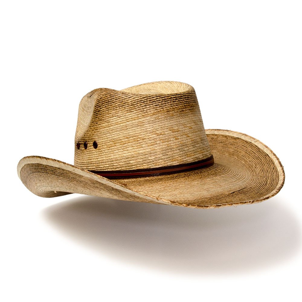 Palm Straw Western Pinch Front Hat