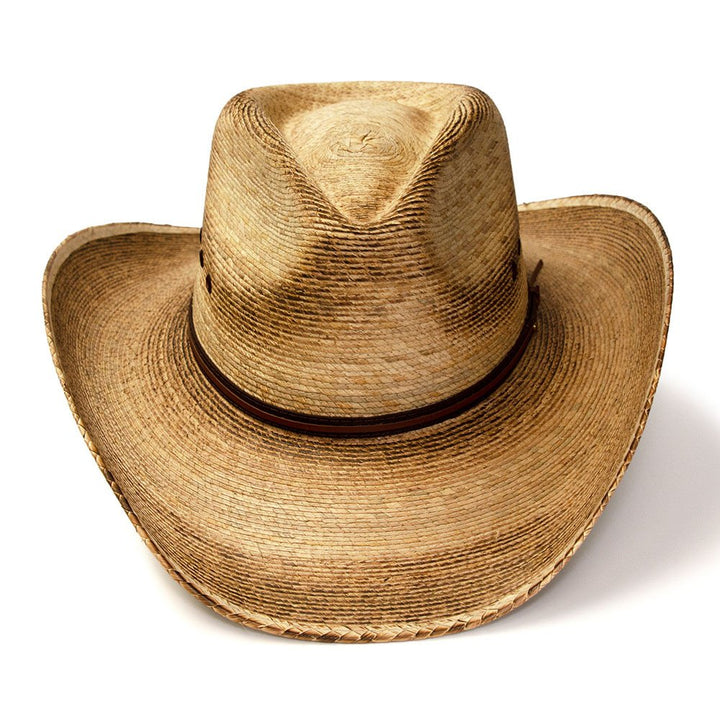 Palm Straw Western Pinch Front Hat