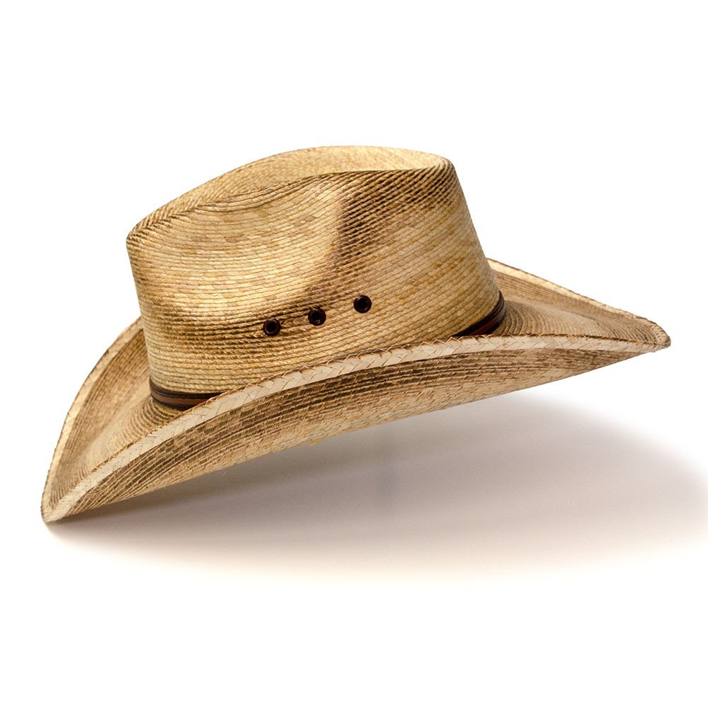 Palm Straw Western Pinch Front Hat