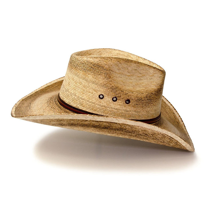 Palm Straw Western Pinch Front Hat