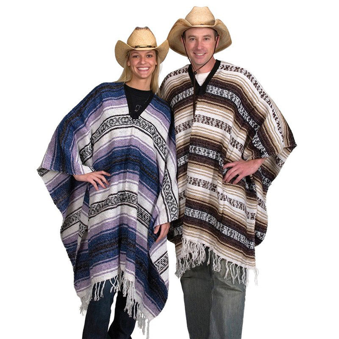 Hand Woven Falsa Style Poncho in Assorted Colors