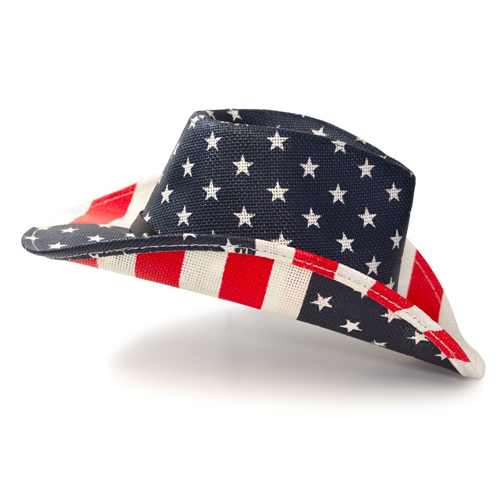 Red, White &amp; Blue Americana Straw Western Hat