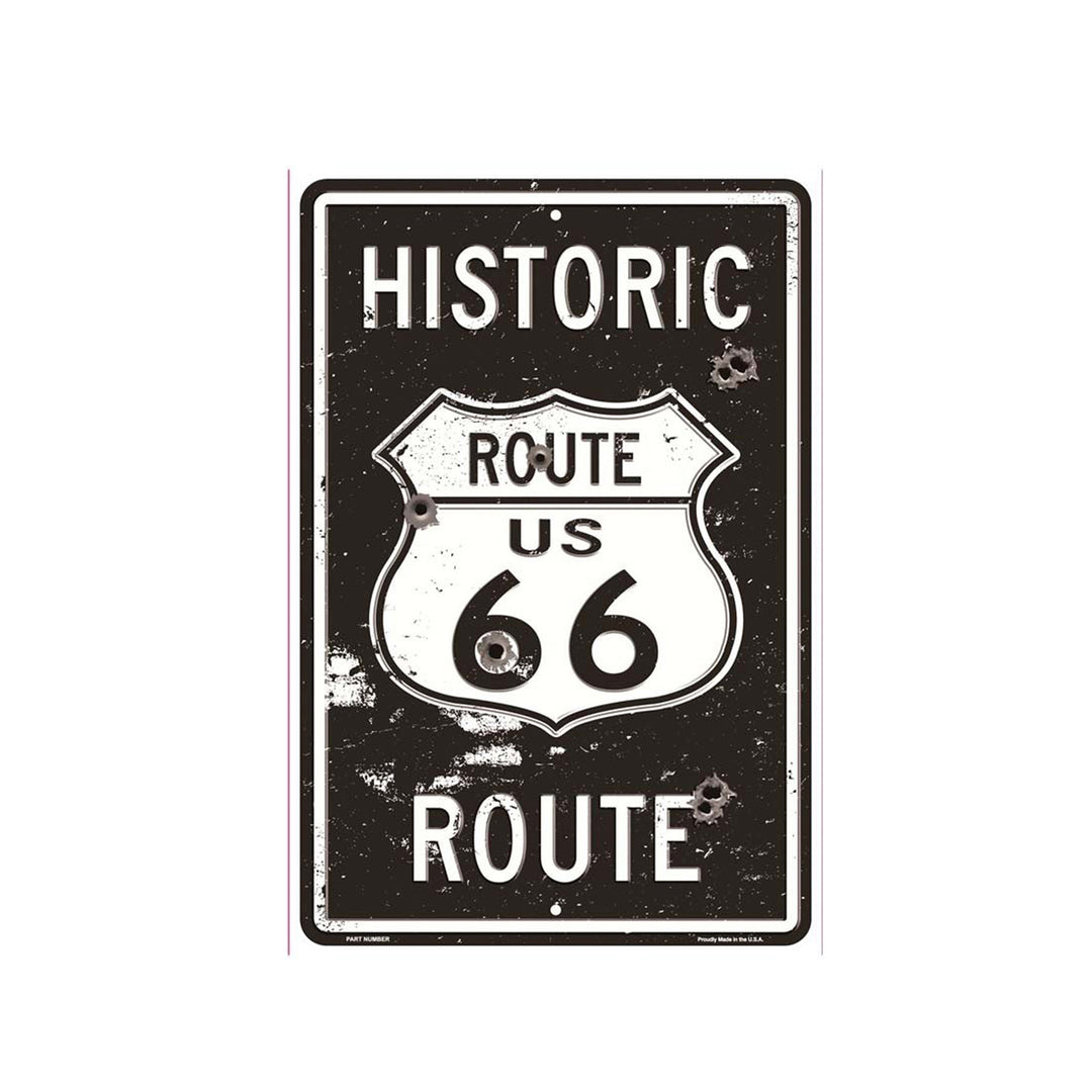 Distressed Historic Rt 66 Tin Sign