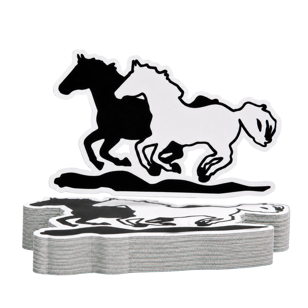 Running Horses Silhouette Weather Resistant Die-Cut Sticker - 6 x 8 in