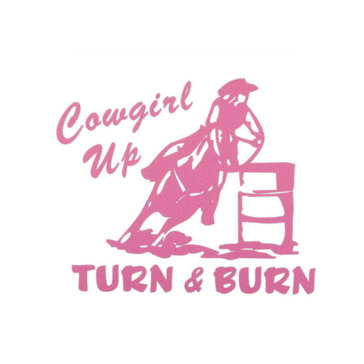 Pink Cowgirl Up, Turn &amp; Burn Sticker