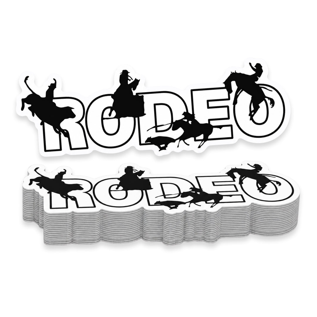 Rodeo Silhouette Weather Resistant Die-Cut Sticker - 3 x 10 in