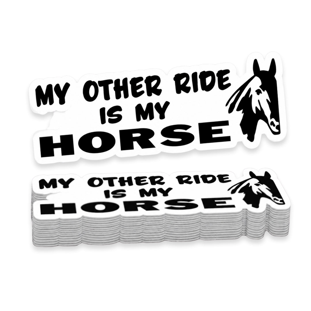 My Other Ride Is My Horse Weather Resistant Die-Cut Sticker - 3 x 10 in