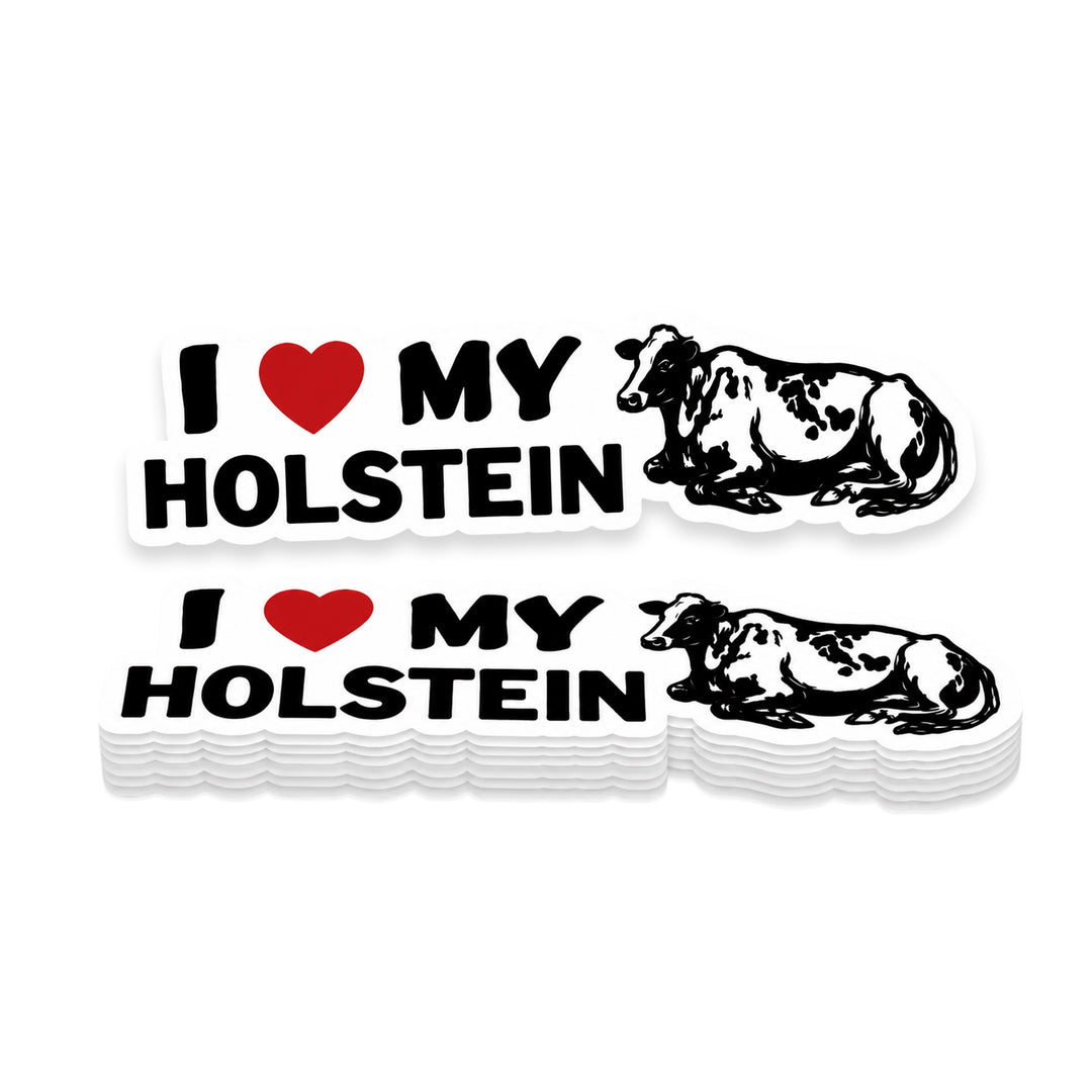 I Love My Holstein Cow Weather Resistant Die-Cut Sticker - 3 x 10 in