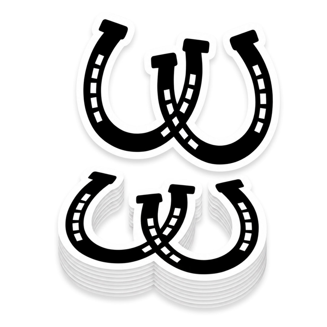 Interlocking Horseshoes Weather Resistant Die-Cut Sticker - 6 x 8 in