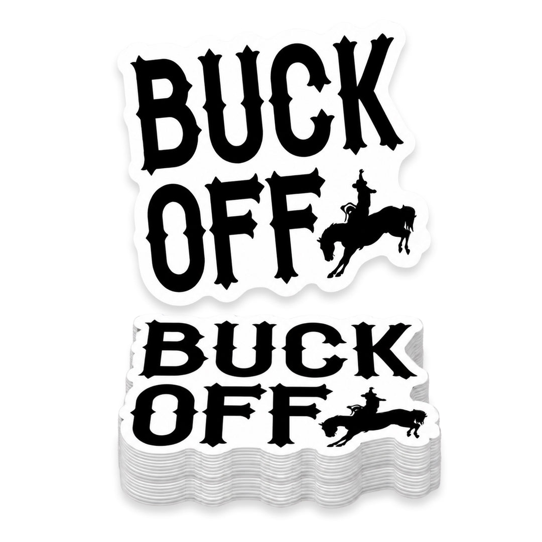Buck Off Bronc Rider Weather Resistant Die-Cut Sticker - 6 x 8 in