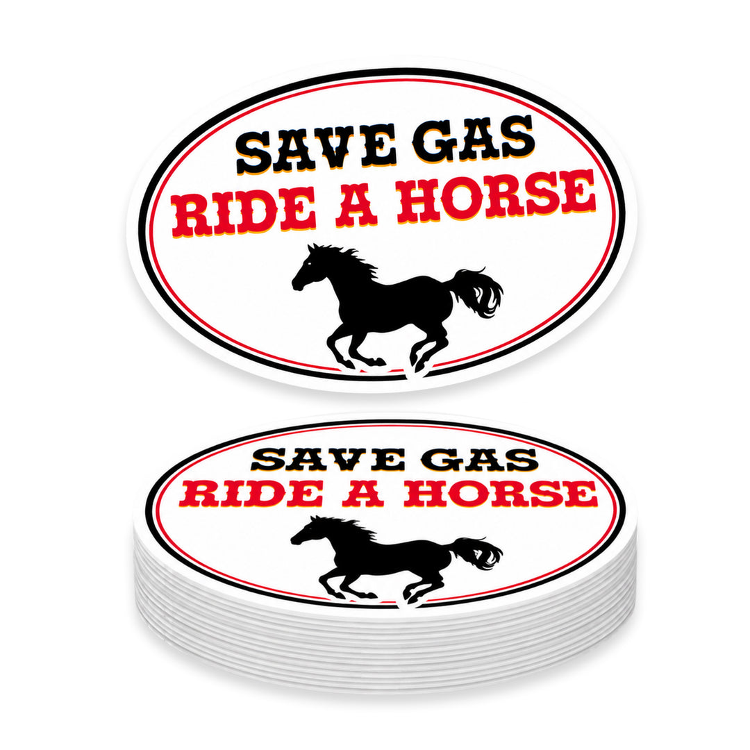 Save Gas Ride a Horse Weather Resistant Die-Cut Sticker - 6 x 8 in