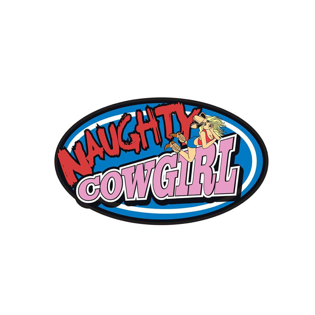 Naughty Cowgirl Oval Sticker
