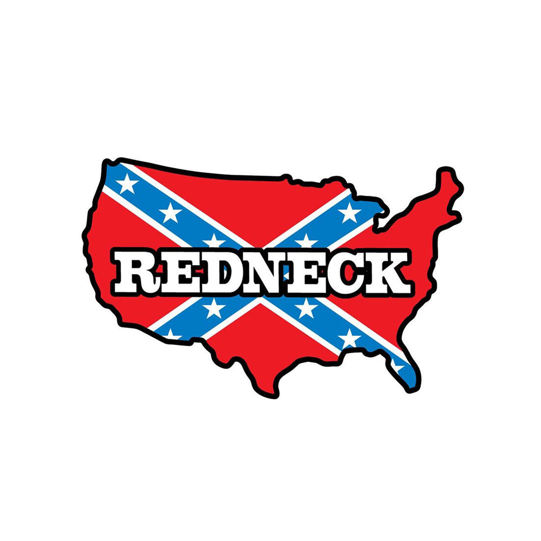 Redneck &amp; Rebel Flag Die-cut US Map Sticker