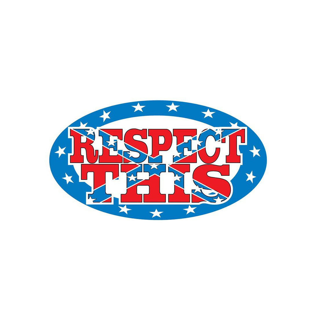 Respect This on Rebel Flag Oval Sticker