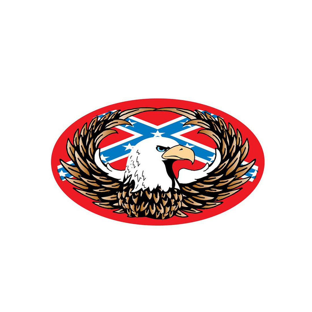 Eagle on Rebel Flag Oval Sticker