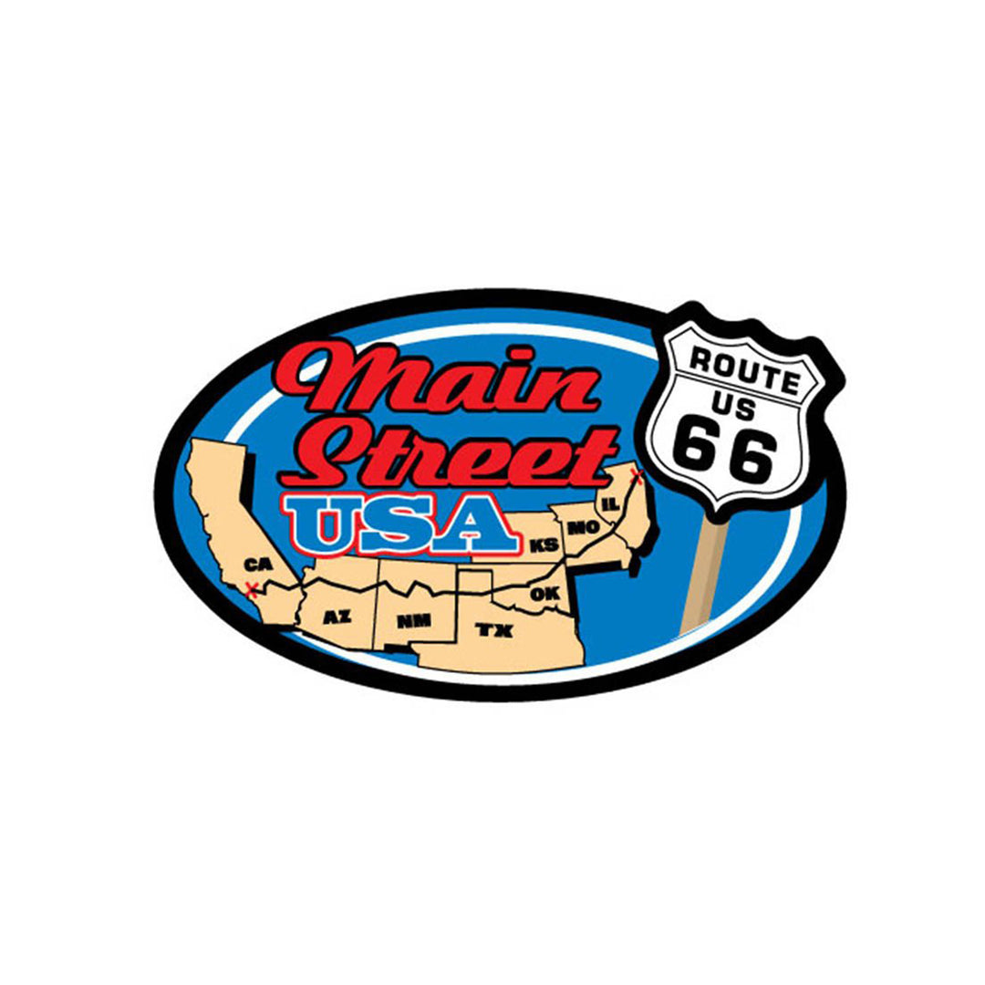 Rt 66 Main Street USA Oval Sticker