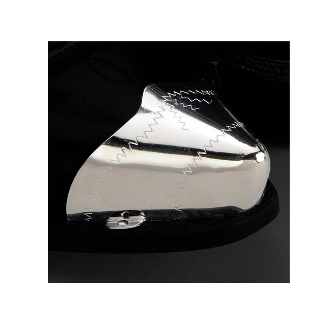 Pointed Silver Boot Tips with Engraved Zigzags
