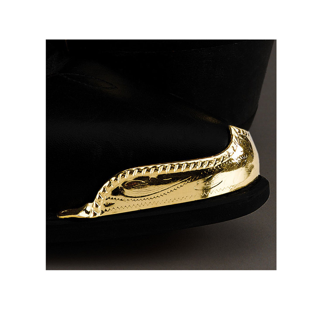 Engraved Brass Boot Tips with Roped Edge