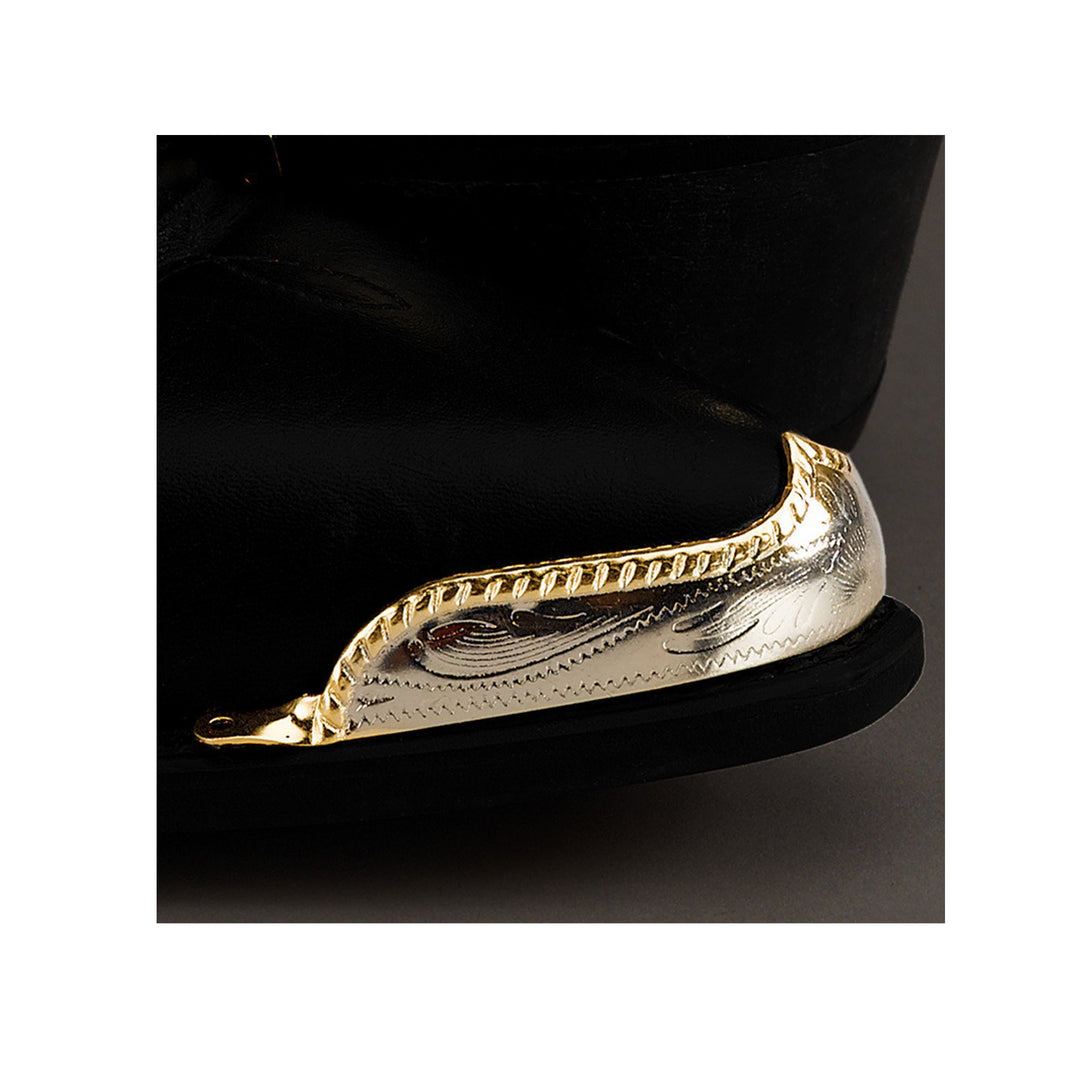 Engraved Two-Tone Boot Tips with Roped Edge
