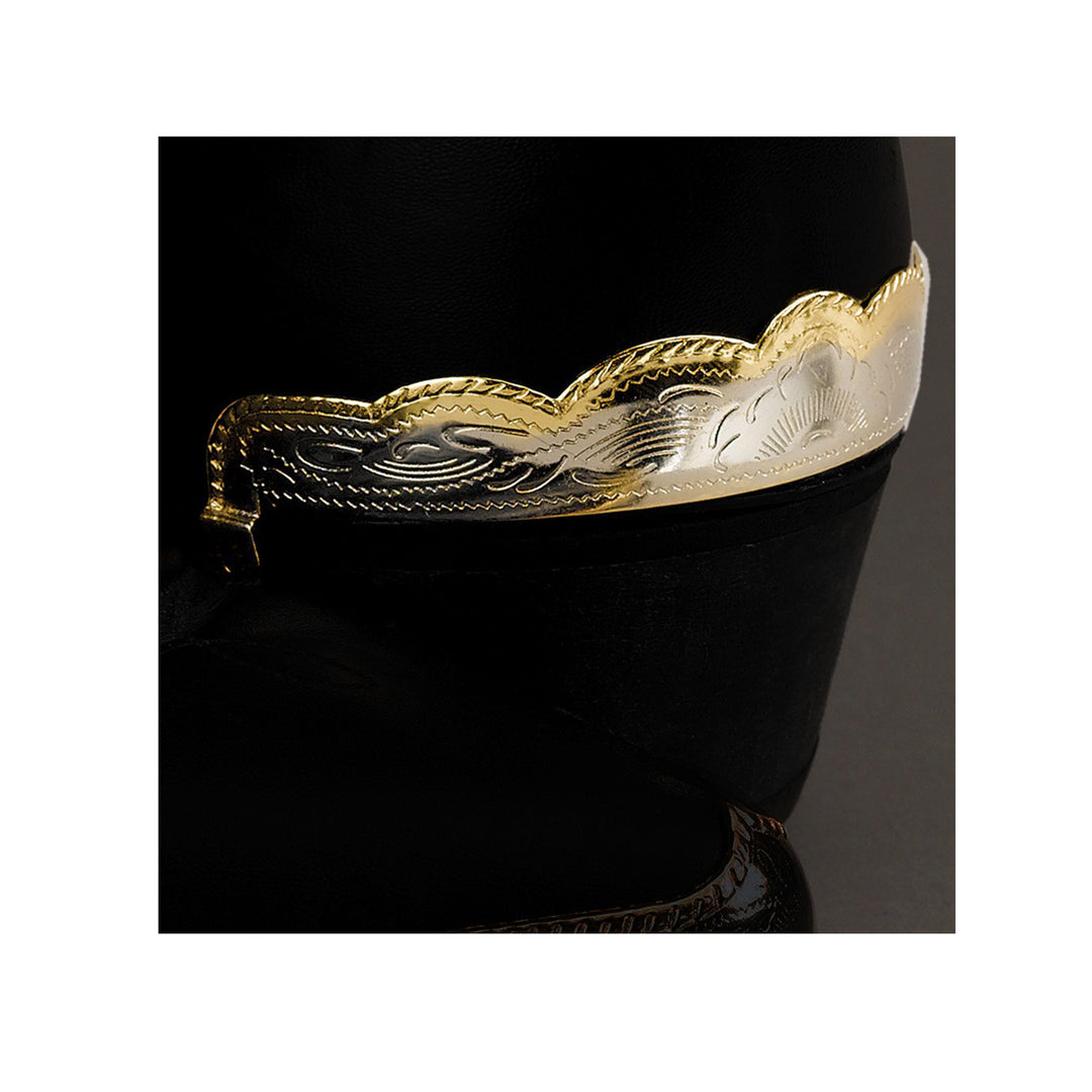 Engraved Two-Tone Heel Guards with Scalloped Edges