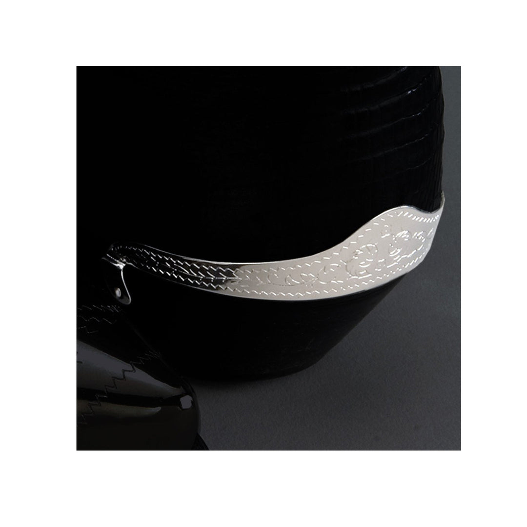 Engraved Silver Heel Guards - 6