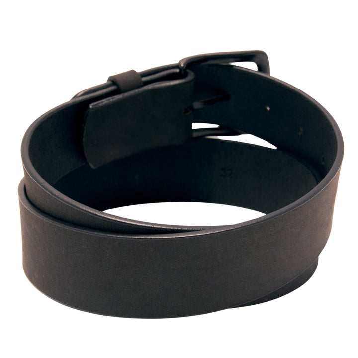 Core Western Top Grain Leather Plain Belt - Black