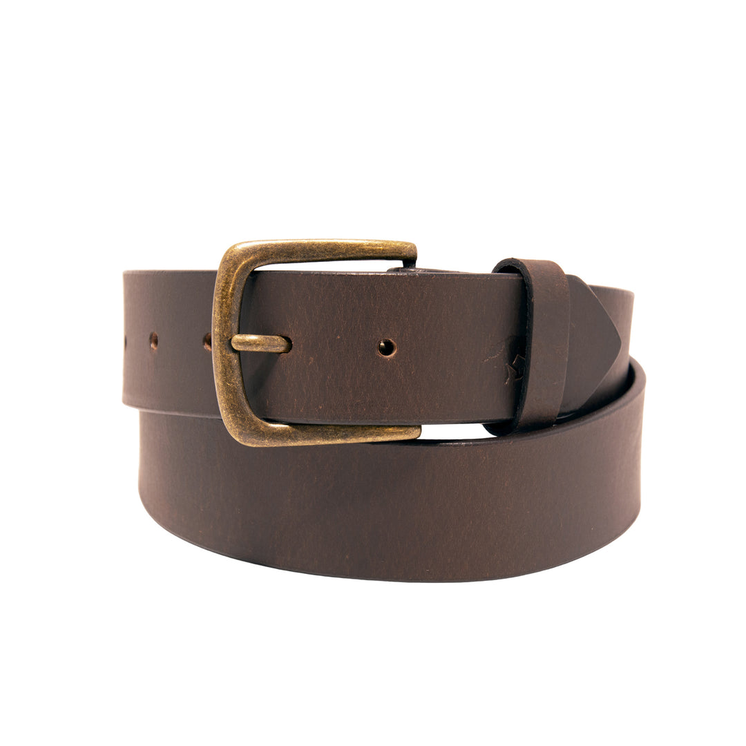 Core Western Top Grain Leather Plain Belt - Brown